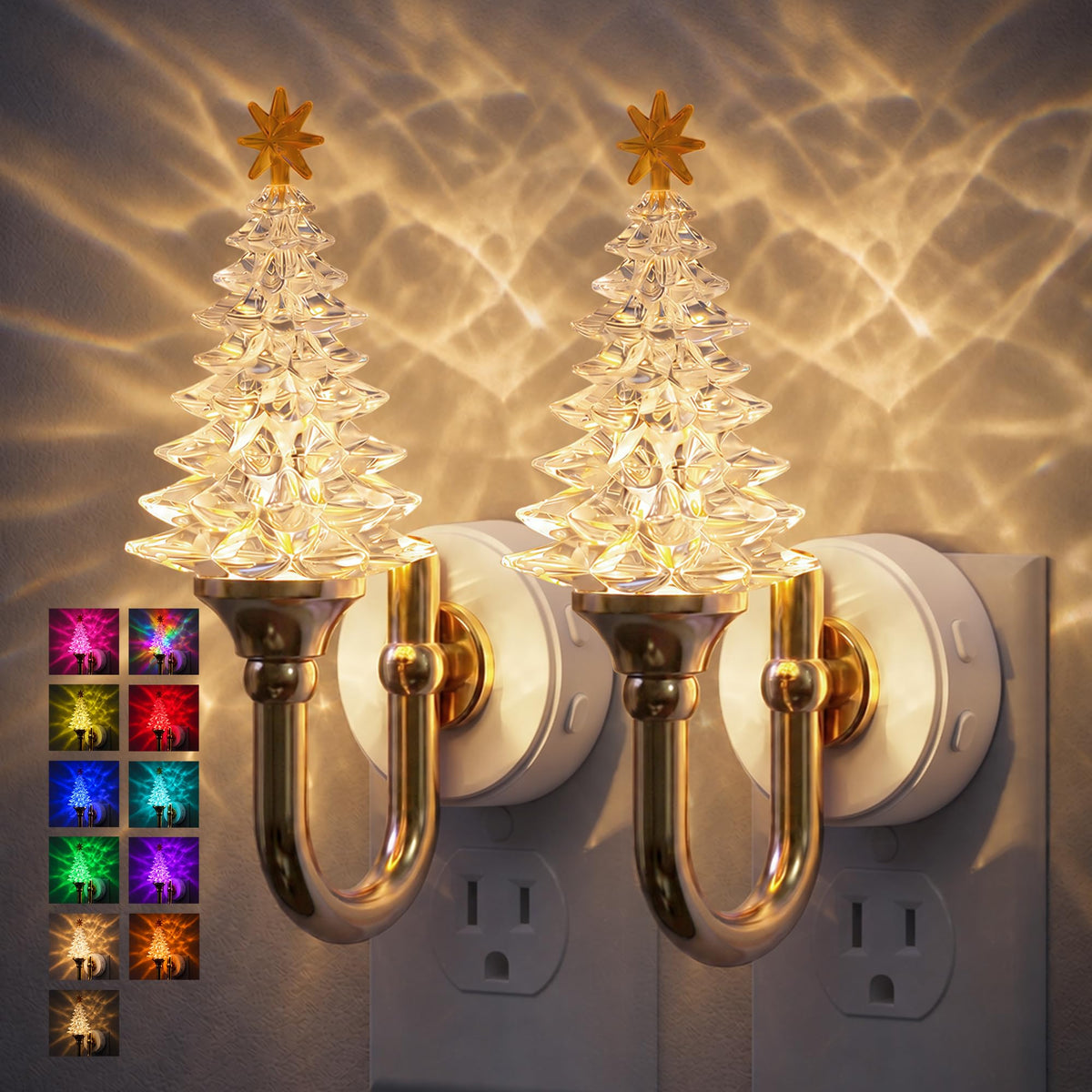 Crystal Christmas Tree Night Light (Crystal Christmas Tree - RGB / 2 Pack)