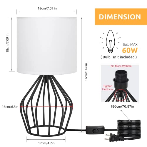 Modern Bedside Table Lamp (Black / White)
