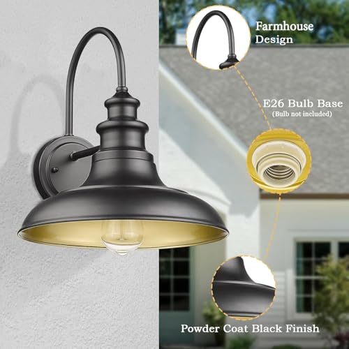 Outdoor Barn Light Fixtures (Black / 13-RZ004-4PACK(Not Dusk to Dawn))