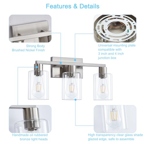 3 Light Vanity Lights (Brushed Nickel / 3 LIGHT)