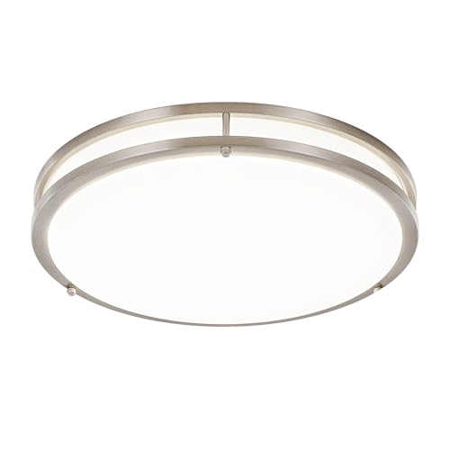 DLLT Flush Mount LED Ceiling Light (1Pack-16inch Nickel)