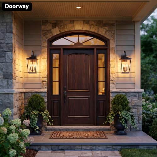 Modern Outdoor Wall Sconce Fixture 20 1 (Black-20.5in 1PCS / Non Dusk to Dawn)