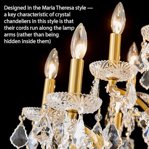 24 Lights Large Crystal Chandeliers for High Ceilings Brass Maria Theresa Chandelier Modern Chandelier Light Fixture for Foyer Living Room Hallway Entryway Staircase 55.1" H x 39.4" D (Brass / 24 Lights)