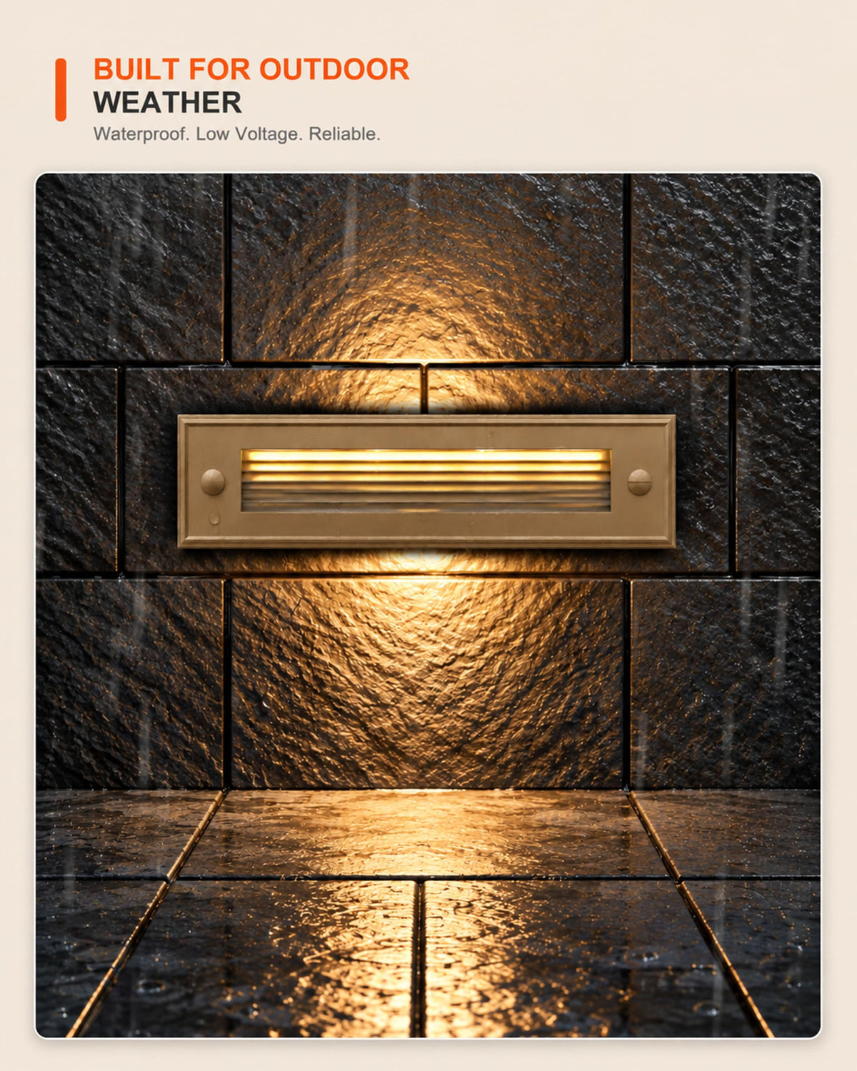 12 Pack 7.4 Inch Low Voltage Outdoor Stair Lights (Brown / 7.4inch | 2700K)