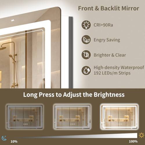 30"x71" LED Bathroom Mirror with Lights (71"L x 30"W)