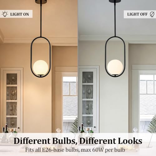Black Pendant Lights Kitchen Island (Black+E26)
