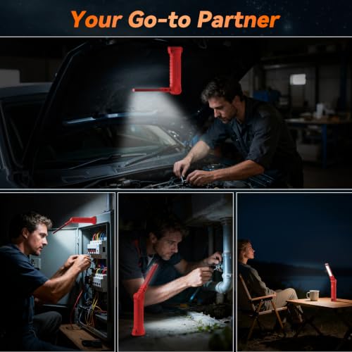 12Pack Magnetic Rechargeable LED Work Light (Red)