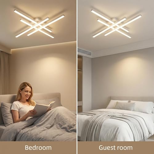 24 Inch Semi Flush Mount Ceiling Light (White)