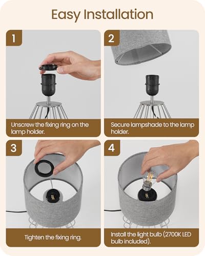 Small Table Lamp (Gray + Silver)