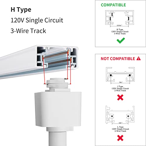 12 Pack H Type LED Track Lighting Heads 6.5W 4000K Neutral White (4000K Neutral White)