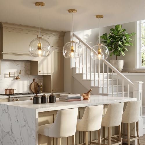 Clear Glass Pendant Light Kitchen Island (Clear(9.84 in) / 1-Pack)