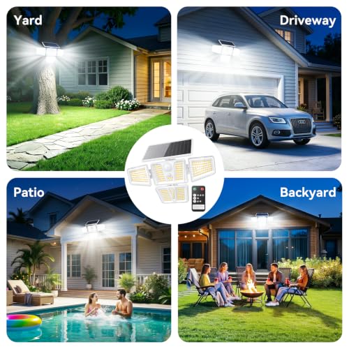 Solar Flood Lights Outdoor (3 Pack-White)