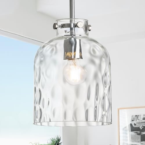Small Chrome Bell Glass Pendant Light (Chrome / Small)