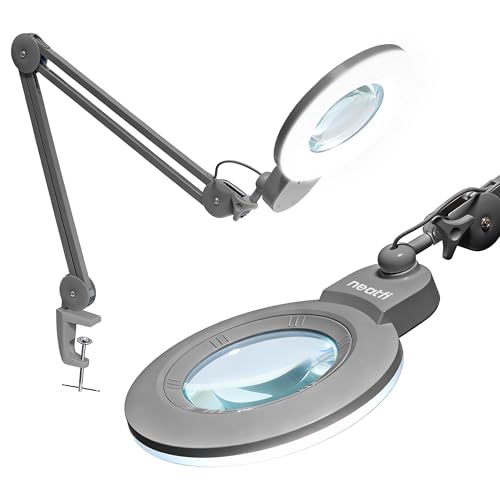 LED Magnifying Lamp (Silver / 7-inch Lens, Non-CCT with Clamp)