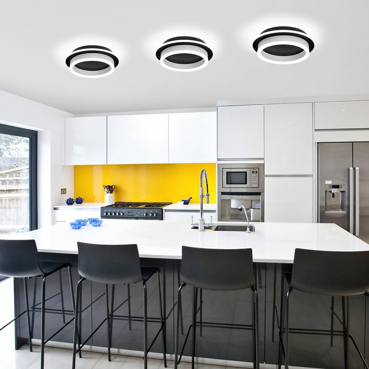 CAMEOE Modern Led Ceiling Light (Matte Black, 6000K)