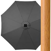 10ft Solar Polyester LED Lighted Patio Umbrella w
