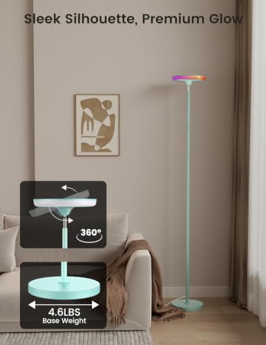 UFO Torchiere Floor Lamp (Blue)