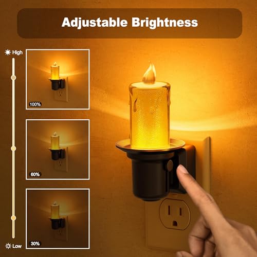 Night Lights Plug into Wall (Amber-Clear / 2 Pack)