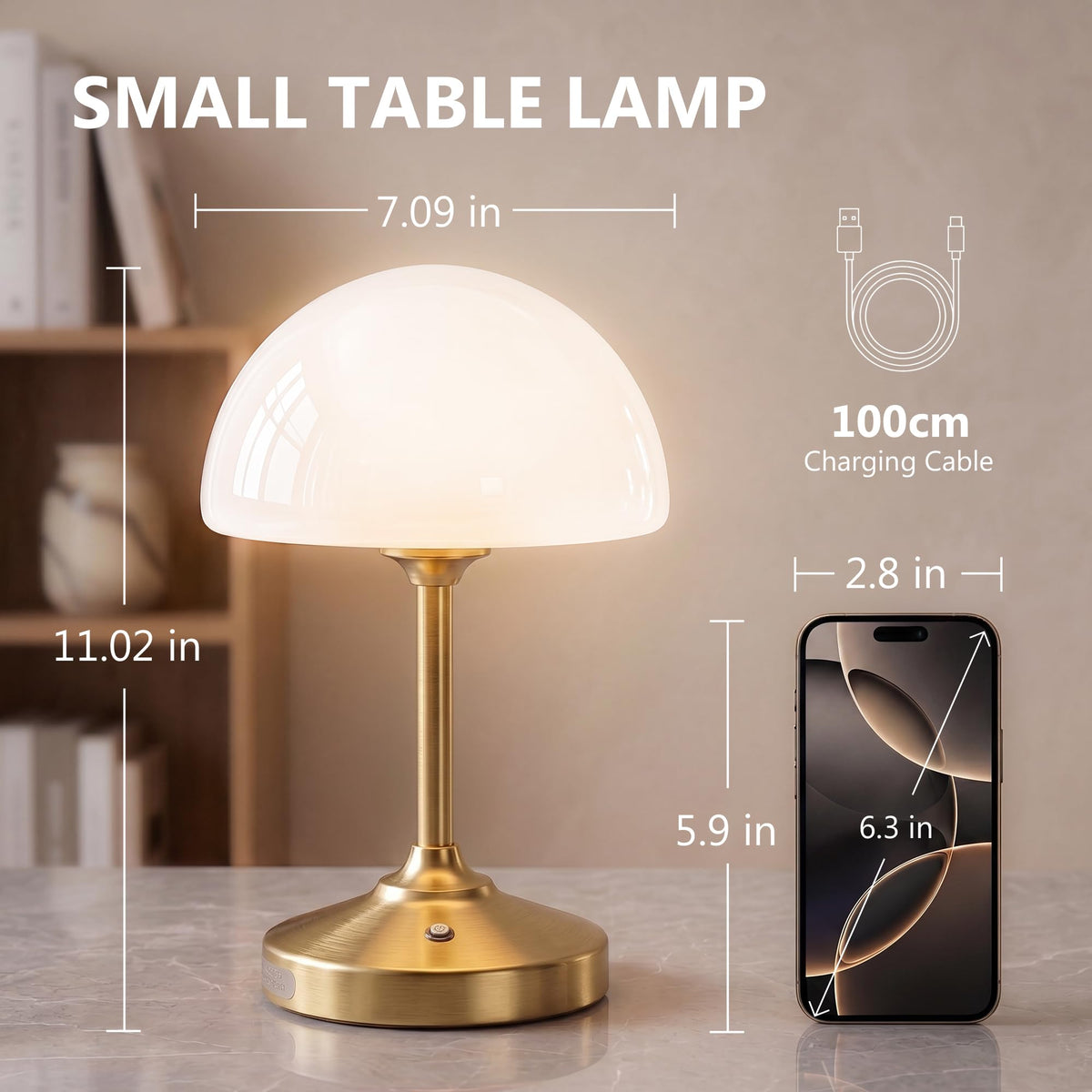 Table Lamp Cordless Lamp (Gold)