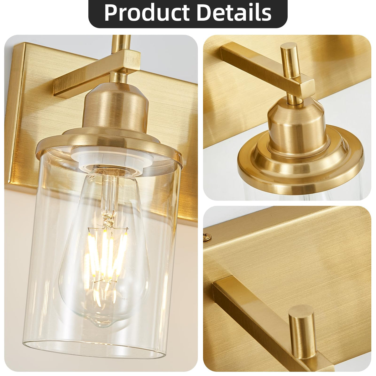 6 Light Modern Brushed Gold Bathroom Light Fixtures Over Mirror (Brushed Gold / 6-Light)