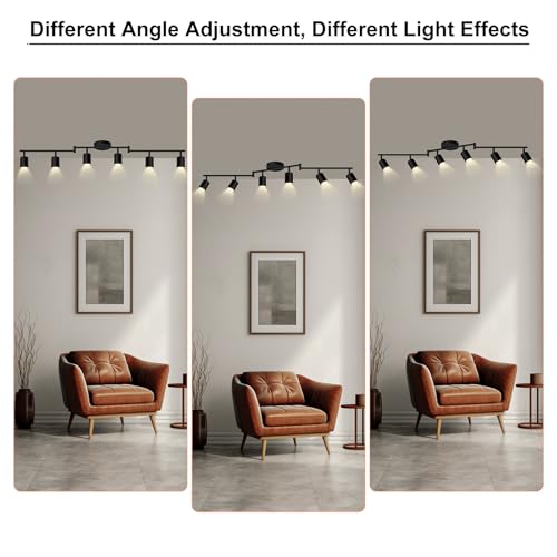 Track Lighting Fixture Ceiling (Black / 44.3" 6 Light Track Light)
