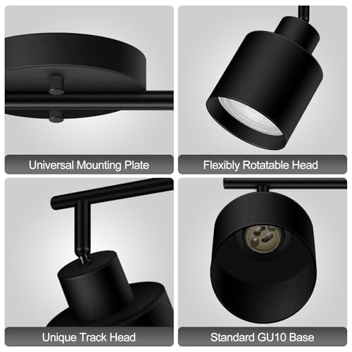 2 Light Led Track Lighting (2 light Black)