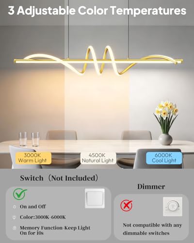 47.2in Dining Table Light Fixture (Gold / 47.2in)