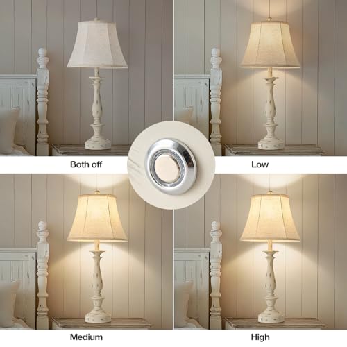 28.5'' Farmhouse Table Lamp Set of 2 (Distressed White / 28.5'')