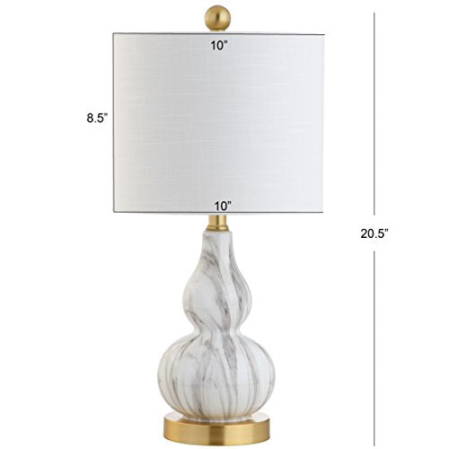 Anya Gourd Glass Table Lamp 20.5" (Single / Black / White)