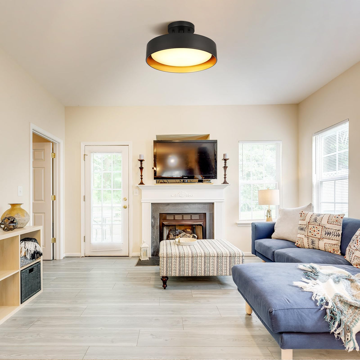 Semi Flush Mount LED Ceiling Light 3000K (Warm White)
