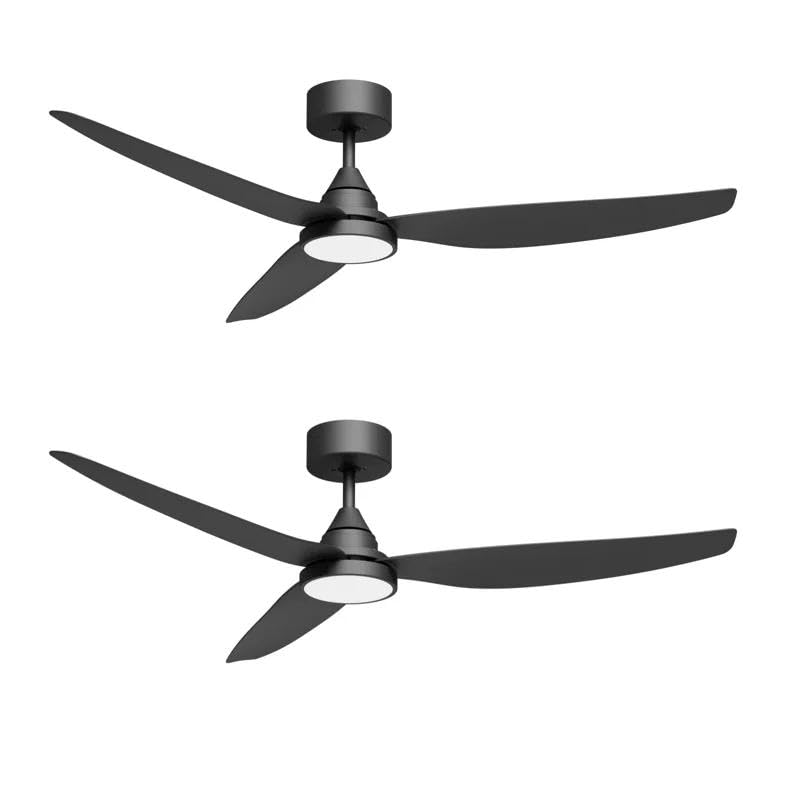 2 Pack 54 Inch Ceiling Fan with Lights (Black / 54 inch)