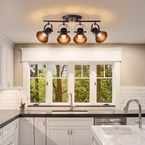 4 Light Kitchen Track Lighting (4-Light / Dark Brown)