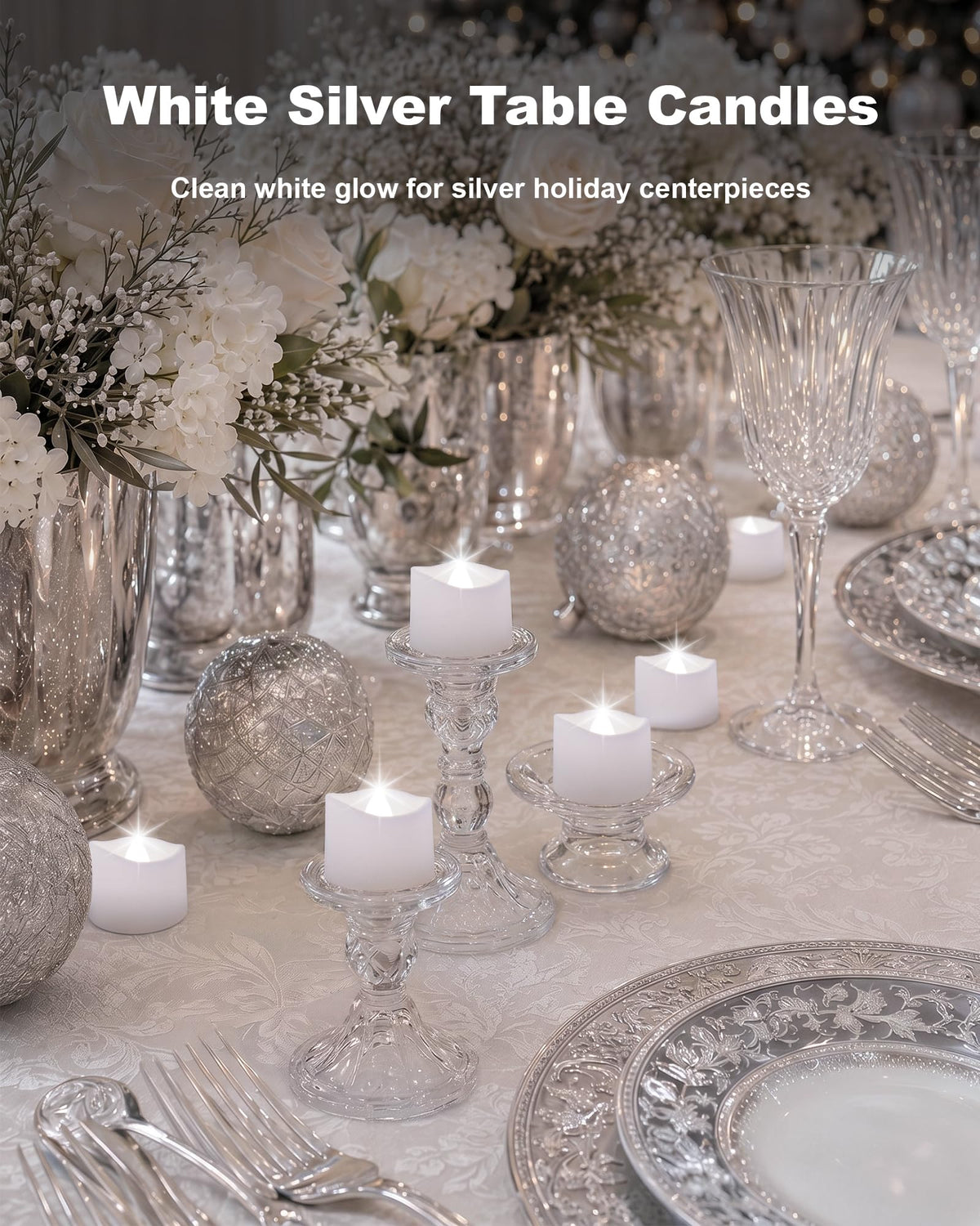 Flameless Tea Lights Candles Battery Operated - 50 Pack