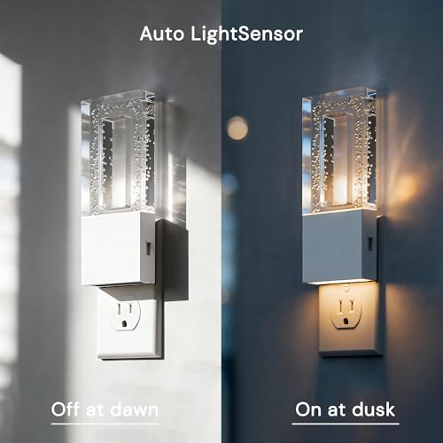 Night Light Foldable Night Lights Plug into Wall 2 Pack (White)
