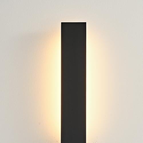 Black Long LED Porch Lights Modern Exterior Lighting Fixtures Waterproof Aluminum & Glass Outdoor Wall Lights 3000K Warm Light Outside Lights for House Garage Front Door Patio