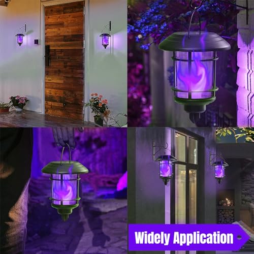 Solar Purple Flame Wall Lanterns (Purple)