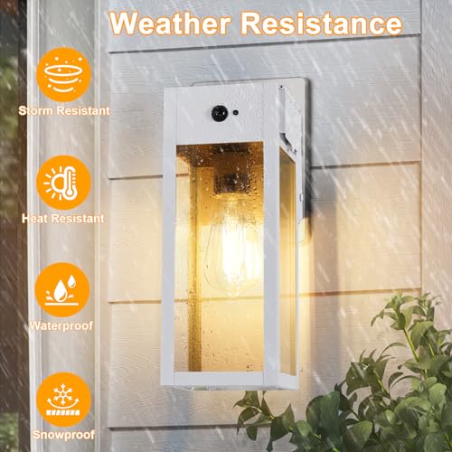 Porch Lights with GFCI Outlet (White / 11.88" (1-Pack))