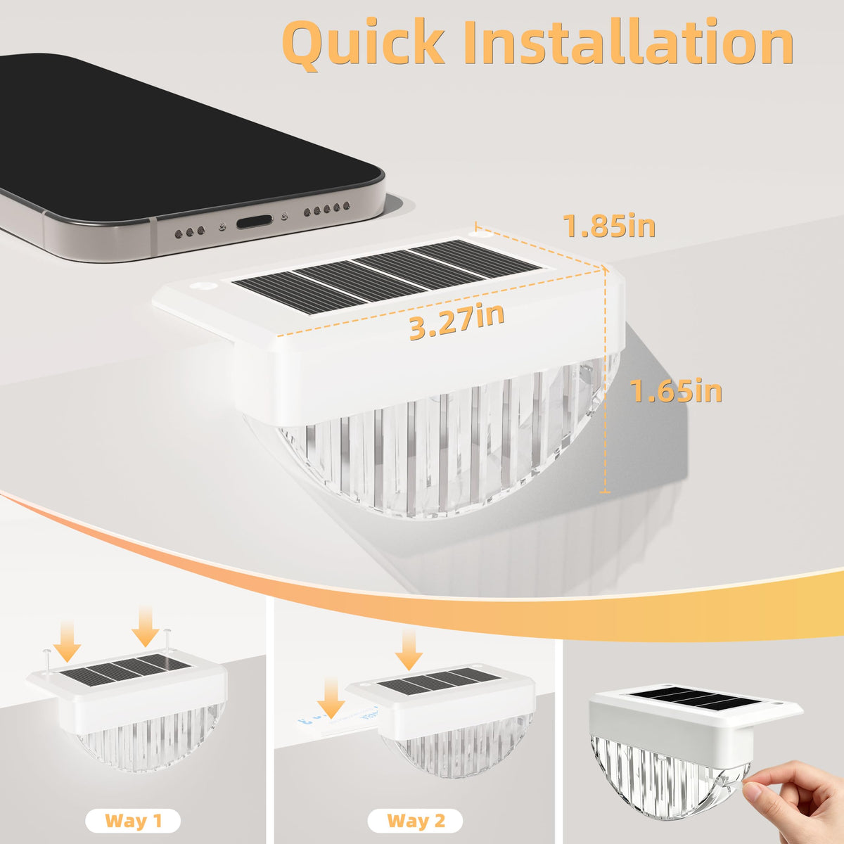 16 Pack Solar Deck Lights Outdoor (White / 16 Pack)