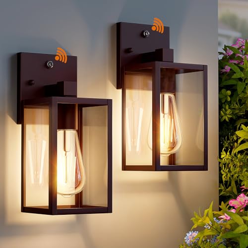2 Pack Oil Rubbed Bronze Dusk to Dawn Outdoor Lantern Lamp Wall Mount (Oil-Rubbed Bronze / Small-10.24'')