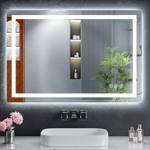 24"x36" LED Bathroom Mirror with Lights (Frontlit & Backlit / 36"L x 24"W)