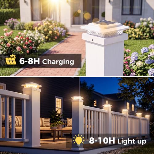 4Pack Solar Post Cap Lights (White / 4 Pack)