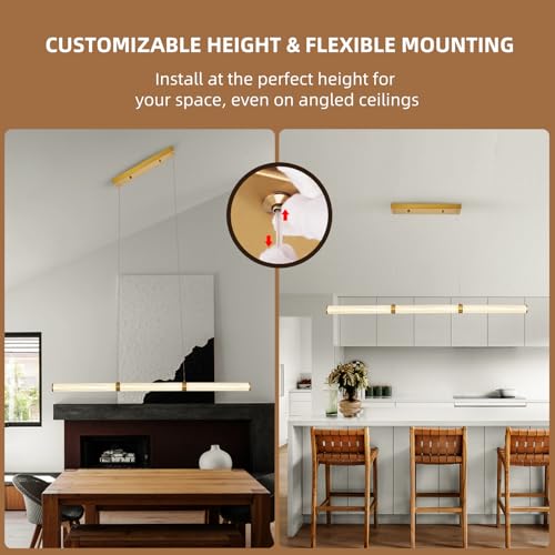 59" LED Linear Pendant Light (Gold / 59IN)