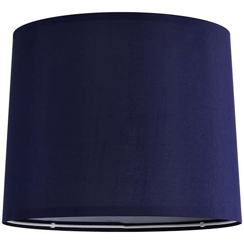 Charming Blue Lamp Shade Medium Drum (11"×13"×10"-1 Pc / Blue Natural Faux Silk)