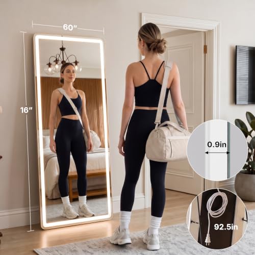16"x60" Full Length Mirror with Lights (Basic Led-white Rect / 60"L x 16"W)