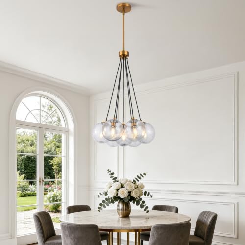 7 LT Gold Sputnik Bubble Chandelier (Gold-Smoke-7 Light / Gold-Smoke-17.75")