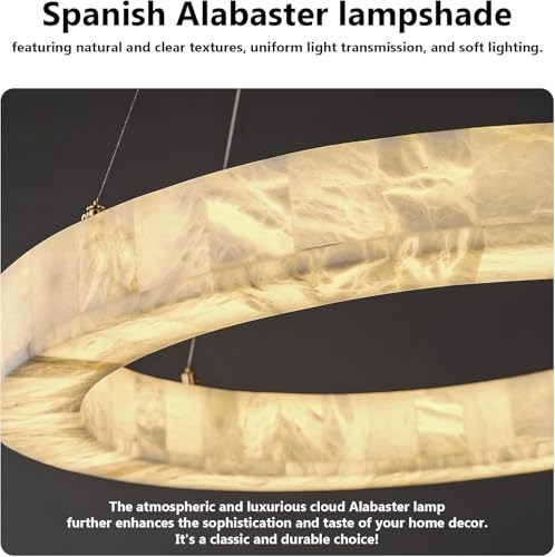 Alabaster Round Chandelier (5-Gold-30.5in / 30.5 in)