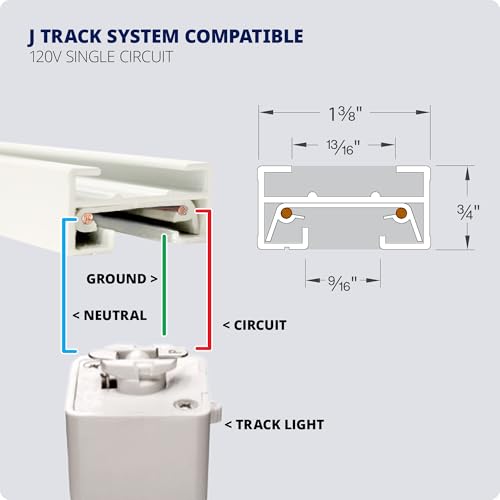 Charge 8010 LED Adjustable Track Head 5 (Black / J-Style 2-Wire (Single Light))