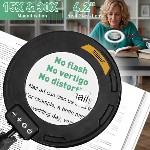 Magnifying Glass with Light and Clamp (4.2IN-2)