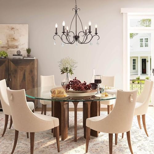 Farmhouse Chandelier (28 in. in diameter and 25.5 in. in height / Rust-colored Bronze)