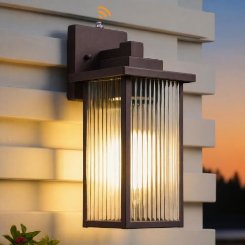 15 Inch Dusk to Dawn Outdoor Wall Light (Oil-Rubbed Bronze / 15''-2 Pack)